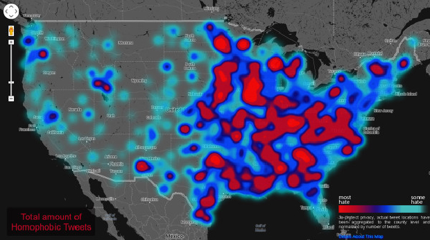 Twitterにおける憎しみの地図