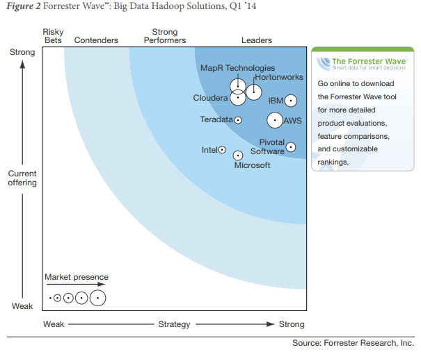 ※The Forrester Wave TM :Big Data Hadoop Solutions, Q1 2014より